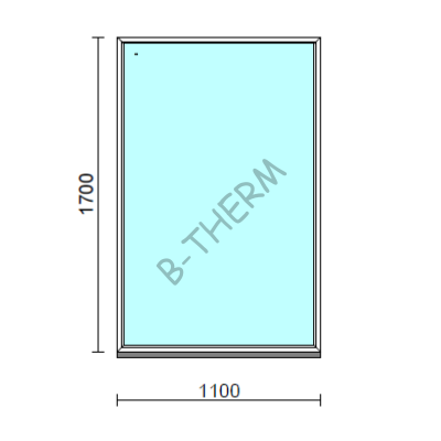 Fix ablak.  110x170 cm (Rendelhető méretek: szélesség 105-114 cm, magasság 165-174 cm.) Deluxe A85 profilból