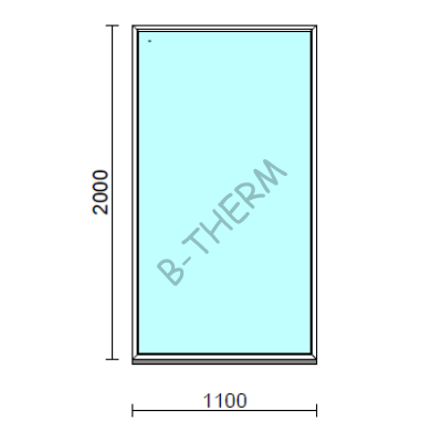 Fix ablak.  110x200 cm (Rendelhető méretek: szélesség 105-114 cm, magasság 195-204 cm.) Deluxe A85 profilból