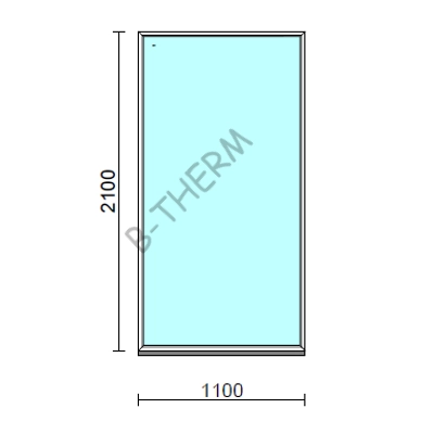 Kép 1/2 - Fix ablak.  110x210 cm (Rendelhető méretek: szélesség 105-114 cm, magasság 205-214 cm.) Deluxe A85 profilból