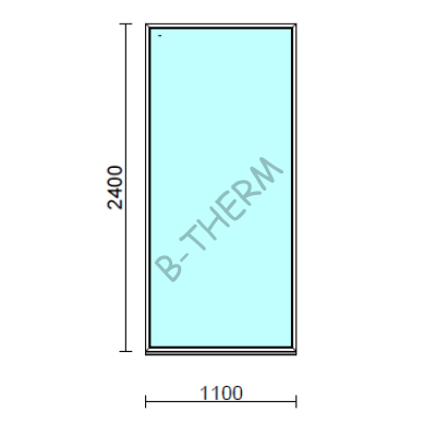 Fix ablak.  110x240 cm (Rendelhető méretek: szélesség 105-114 cm, magasság 235-240 cm.)  New Balance 85 profilból