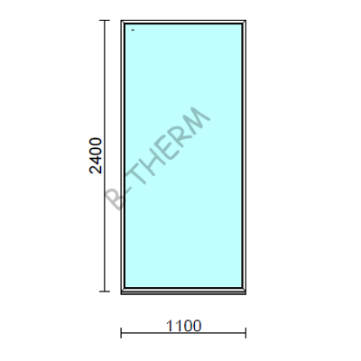 Fix ablak.  110x240 cm (Rendelhető méretek: szélesség 105-114 cm, magasság 235-240 cm.) Deluxe A85 profilból