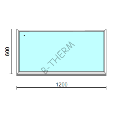 Fix ablak.  120x 60 cm (Rendelhető méretek: szélesség 115-124 cm, magasság 55-64 cm.) Deluxe A85 profilból