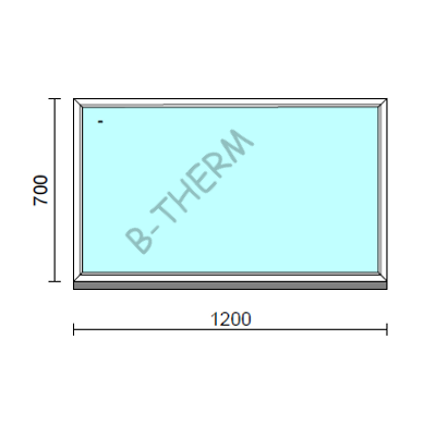 Fix ablak.  120x 70 cm (Rendelhető méretek: szélesség 115-124 cm, magasság 65-74 cm.) Deluxe A85 profilból