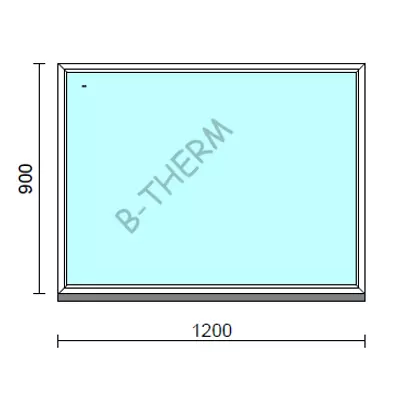 Kép 1/2 - Fix ablak.  120x 90 cm (Rendelhető méretek: szélesség 115-124 cm, magasság 85-94 cm.) Deluxe A85 profilból