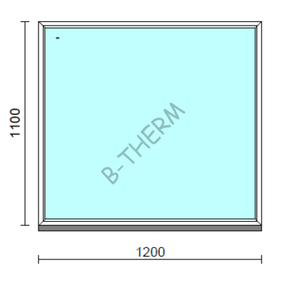 Fix ablak.  120x110 cm (Rendelhető méretek: szélesség 115-124 cm, magasság 105-114 cm.) Deluxe A85 profilból