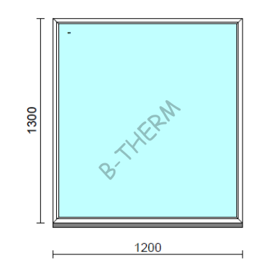 Fix ablak.  120x130 cm (Rendelhető méretek: szélesség 115-124 cm, magasság 125-134 cm.)   Optima 76 profilból