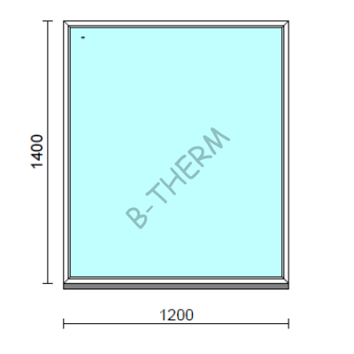 Fix ablak.  120x140 cm (Rendelhető méretek: szélesség 115-124 cm, magasság 135-144 cm.) Deluxe A85 profilból