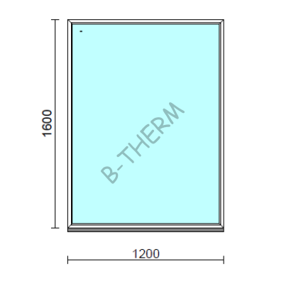 Fix ablak.  120x160 cm (Rendelhető méretek: szélesség 115-124 cm, magasság 155-164 cm.) Deluxe A85 profilból