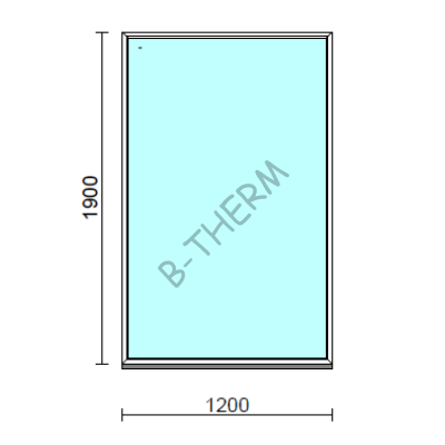 Fix ablak.  120x190 cm (Rendelhető méretek: szélesség 115-124 cm, magasság 185-194 cm.) Deluxe A85 profilból