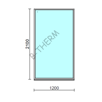 Kép 1/2 - Fix ablak.  120x210 cm (Rendelhető méretek: szélesség 115-124 cm, magasság 205-214 cm.) Deluxe A85 profilból
