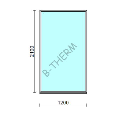 Fix ablak.  120x210 cm (Rendelhető méretek: szélesség 115-124 cm, magasság 205-214 cm.) Deluxe A85 profilból