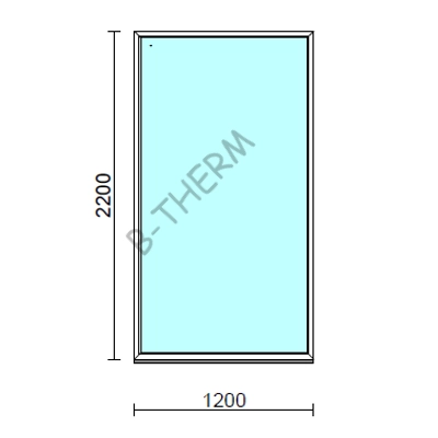 Kép 1/2 - Fix ablak.  120x220 cm (Rendelhető méretek: szélesség 115-124 cm, magasság 215-224 cm.) Deluxe A85 profilból