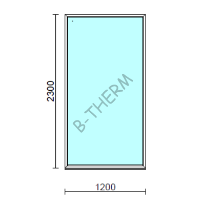 Fix ablak.  120x230 cm (Rendelhető méretek: szélesség 115-124 cm, magasság 225-234 cm.) Deluxe A85 profilból