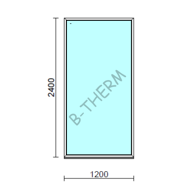 Fix ablak.  120x240 cm (Rendelhető méretek: szélesség 115-124 cm, magasság 235-240 cm.) Deluxe A85 profilból