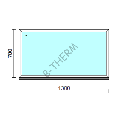Fix ablak.  130x 70 cm (Rendelhető méretek: szélesség 125-134 cm, magasság 65-74 cm.) Deluxe A85 profilból