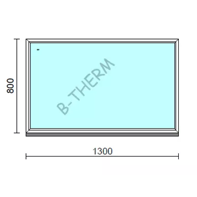 Kép 1/2 - Fix ablak.  130x 80 cm (Rendelhető méretek: szélesség 125-134 cm, magasság 75-84 cm.) Deluxe A85 profilból