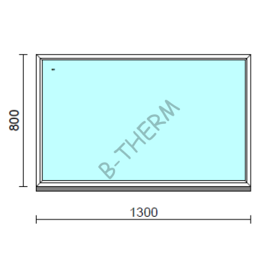 Fix ablak.  130x 80 cm (Rendelhető méretek: szélesség 125-134 cm, magasság 75-84 cm.) Deluxe A85 profilból