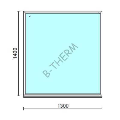 Fix ablak.  130x140 cm (Rendelhető méretek: szélesség 125-134 cm, magasság 135-144 cm.) Deluxe A85 profilból