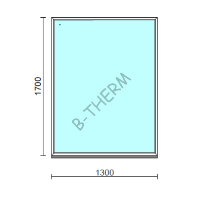 Fix ablak.  130x170 cm (Rendelhető méretek: szélesség 125-134 cm, magasság 165-174 cm.) Deluxe A85 profilból