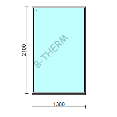 Fix ablak.  130x210 cm (Rendelhető méretek: szélesség 125-134 cm, magasság 205-214 cm.) Deluxe A85 profilból