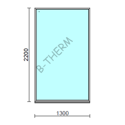 Fix ablak.  130x220 cm (Rendelhető méretek: szélesség 125-134 cm, magasság 215-224 cm.) Deluxe A85 profilból