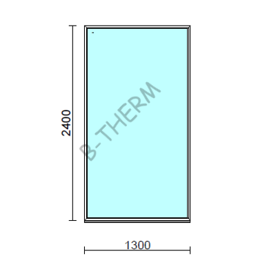 Fix ablak.  130x240 cm (Rendelhető méretek: szélesség 125-134 cm, magasság 235-240 cm.)   Green 76 profilból