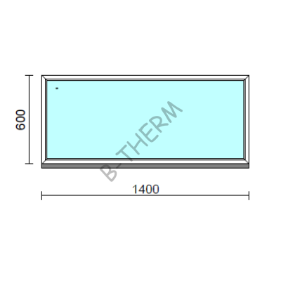 Fix ablak.  140x 60 cm (Rendelhető méretek: szélesség 135-144 cm, magasság 55-64 cm.) Deluxe A85 profilból