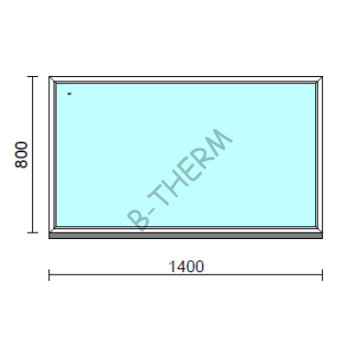 Fix ablak.  140x 80 cm (Rendelhető méretek: szélesség 135-144 cm, magasság 75-84 cm.) Deluxe A85 profilból