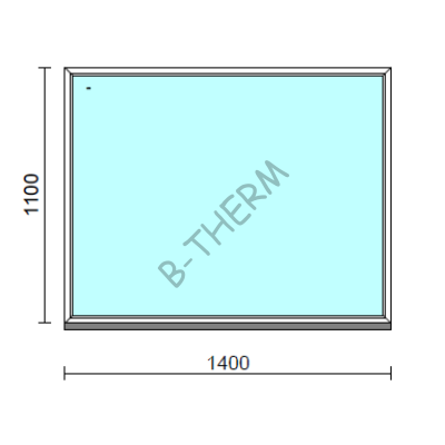 Fix ablak.  140x110 cm (Rendelhető méretek: szélesség 135-144 cm, magasság 105-114 cm.) Deluxe A85 profilból