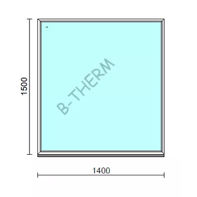 Kép 1/2 - Fix ablak.  140x150 cm (Rendelhető méretek: szélesség 135-144 cm, magasság 145-154 cm.) Deluxe A85 profilból