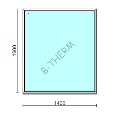 Fix ablak.  140x160 cm (Rendelhető méretek: szélesség 135-144 cm, magasság 155-164 cm.) Deluxe A85 profilból