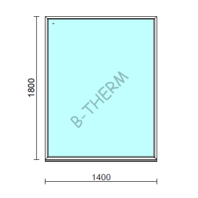 Fix ablak.  140x180 cm (Rendelhető méretek: szélesség 135-144 cm, magasság 175-184 cm.) Deluxe A85 profilból