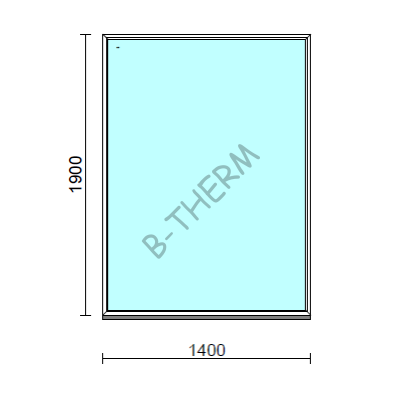 Fix ablak.  140x190 cm (Rendelhető méretek: szélesség 135-144 cm, magasság 185-194 cm.) Deluxe A85 profilból