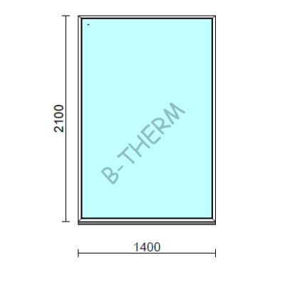 Fix ablak.  140x210 cm (Rendelhető méretek: szélesség 135-144 cm, magasság 205-214 cm.) Deluxe A85 profilból