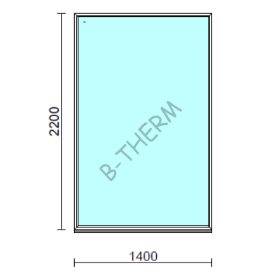 Fix ablak.  140x220 cm (Rendelhető méretek: szélesség 135-144 cm, magasság 215-224 cm.) Deluxe A85 profilból