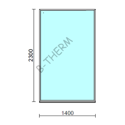 Kép 1/2 - Fix ablak.  140x230 cm (Rendelhető méretek: szélesség 135-144 cm, magasság 225-234 cm.) Deluxe A85 profilból