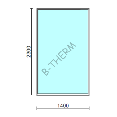 Fix ablak.  140x230 cm (Rendelhető méretek: szélesség 135-144 cm, magasság 225-234 cm.) Deluxe A85 profilból