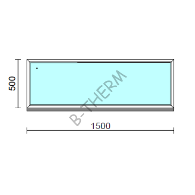 Fix ablak.  150x 50 cm (Rendelhető méretek: szélesség 145-154 cm, magasság 50-54 cm.) Deluxe A85 profilból