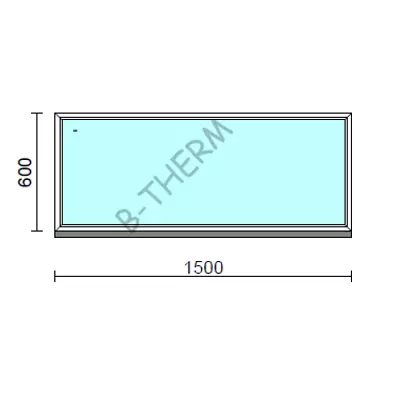 Kép 1/2 - Fix ablak.  150x 60 cm (Rendelhető méretek: szélesség 145-154 cm, magasság 55-64 cm.) Deluxe A85 profilból