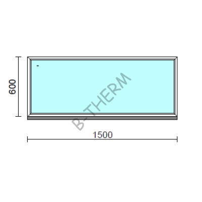 Fix ablak.  150x 60 cm (Rendelhető méretek: szélesség 145-154 cm, magasság 55-64 cm.) Deluxe A85 profilból