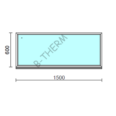 Fix ablak.  150x 60 cm (Rendelhető méretek: szélesség 145-154 cm, magasság 55-64 cm.)   Green 76 profilból