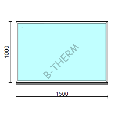 Fix ablak.  150x100 cm (Rendelhető méretek: szélesség 145-154 cm, magasság 95-104 cm.) Deluxe A85 profilból