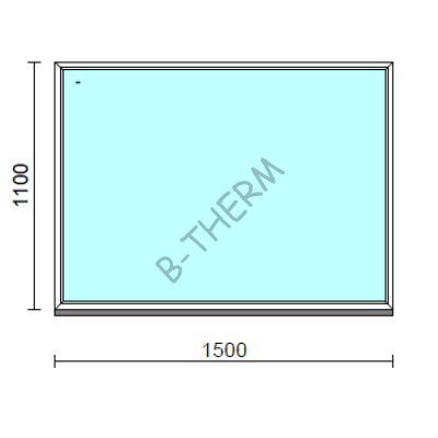 Fix ablak.  150x110 cm (Rendelhető méretek: szélesség 145-154 cm, magasság 105-114 cm.) Deluxe A85 profilból