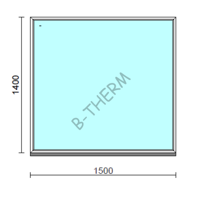 Fix ablak.  150x140 cm (Rendelhető méretek: szélesség 145-154 cm, magasság 135-144 cm.) Deluxe A85 profilból
