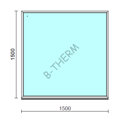 Fix ablak.  150x150 cm (Rendelhető méretek: szélesség 145-154 cm, magasság 145-154 cm.) Deluxe A85 profilból