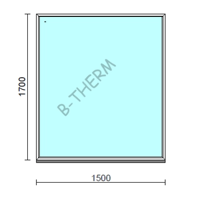 Kép 1/2 - Fix ablak.  150x170 cm (Rendelhető méretek: szélesség 145-154 cm, magasság 165-174 cm.) Deluxe A85 profilból