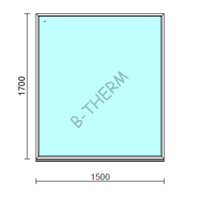 Fix ablak.  150x170 cm (Rendelhető méretek: szélesség 145-154 cm, magasság 165-174 cm.) Deluxe A85 profilból