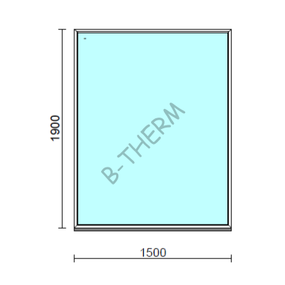 Fix ablak.  150x190 cm (Rendelhető méretek: szélesség 145-154 cm, magasság 185-194 cm.) Deluxe A85 profilból