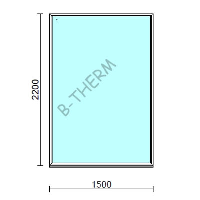 Kép 1/2 - Fix ablak.  150x220 cm (Rendelhető méretek: szélesség 145-154 cm, magasság 215-224 cm.) Deluxe A85 profilból