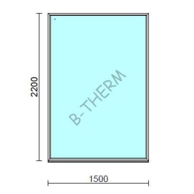Fix ablak.  150x220 cm (Rendelhető méretek: szélesség 145-154 cm, magasság 215-224 cm.) Deluxe A85 profilból